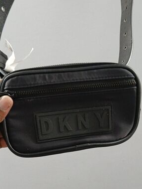 DKNY Black Men’s Belt Bag with Embossed Logo